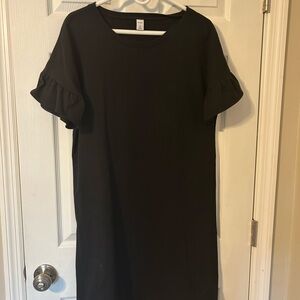 Old Navy Black knit Dress with Ruffle Sleeves